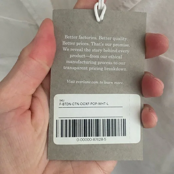 Everlane White Cropped Popover Shirt - Picture 3 of 4